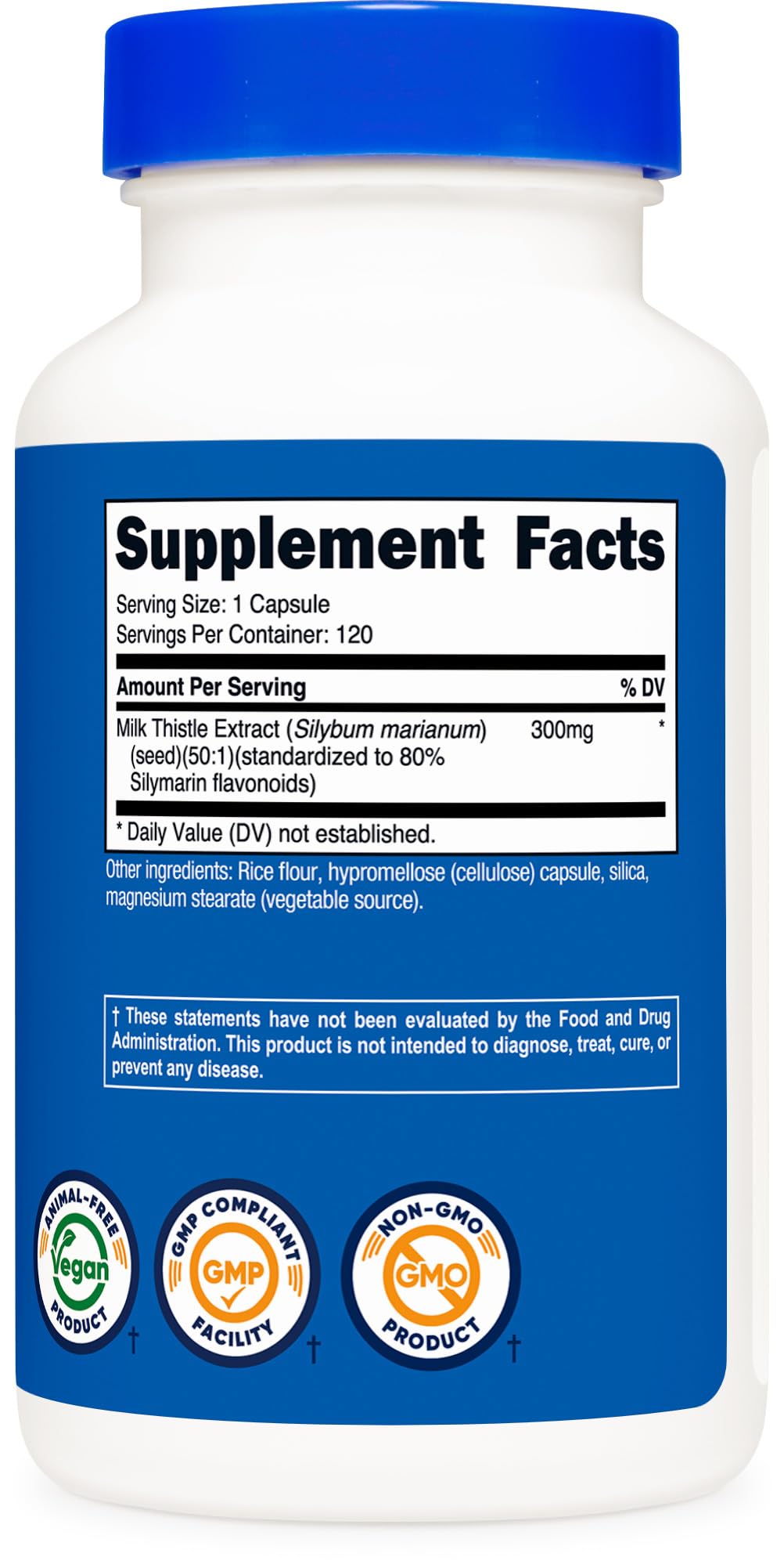 Nutricost Milk Thistle 300mg โ 120 Capsules | Gluten-Free & Non-GMO