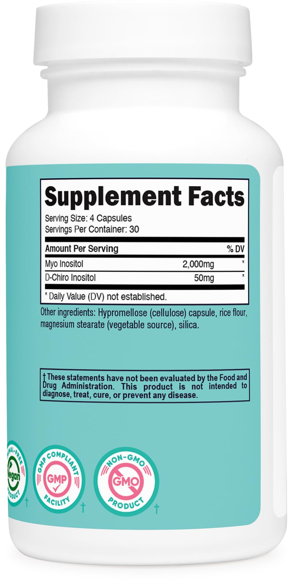 Nutricost Myo Inositol & D-Chiro Inositol 2000mg โ 120 Veggie Capsules for Women