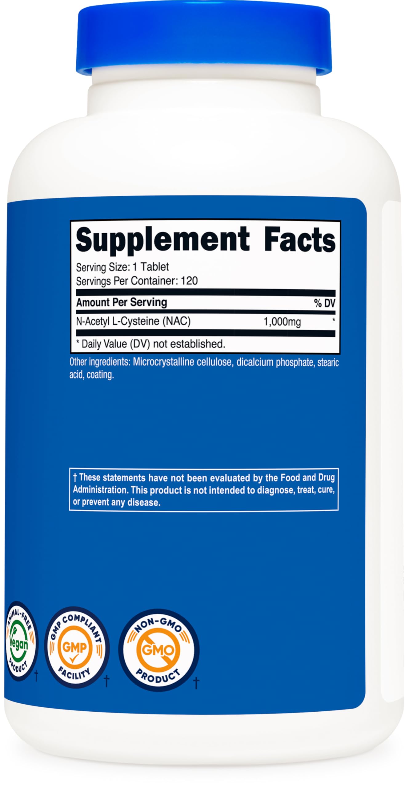 Nutricost NAC 1000 mg โ 120 Vegan Tablets | GMO Free, Gluten Free