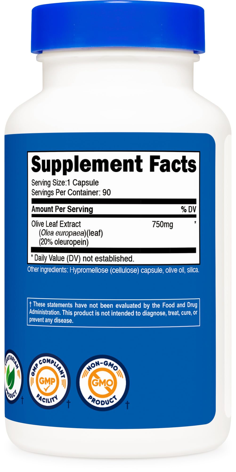 Nutricost Olive Leaf Extract 750 mg โ 20% Oleuropein, 90 Veggie Capsules