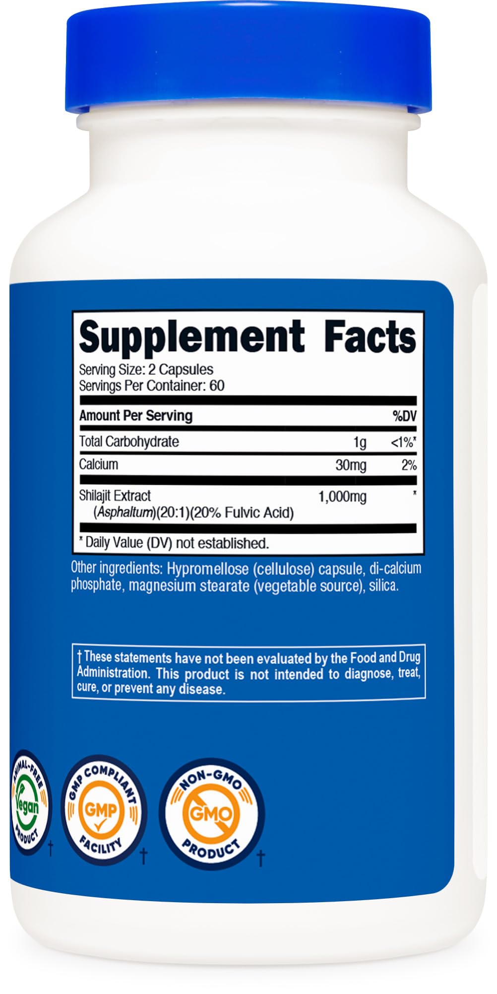 Nutricost Shilajit Capsules โ 1,000 mg per Serving | 60 Servings | Gluten Free, Non-GMO, Vegan
