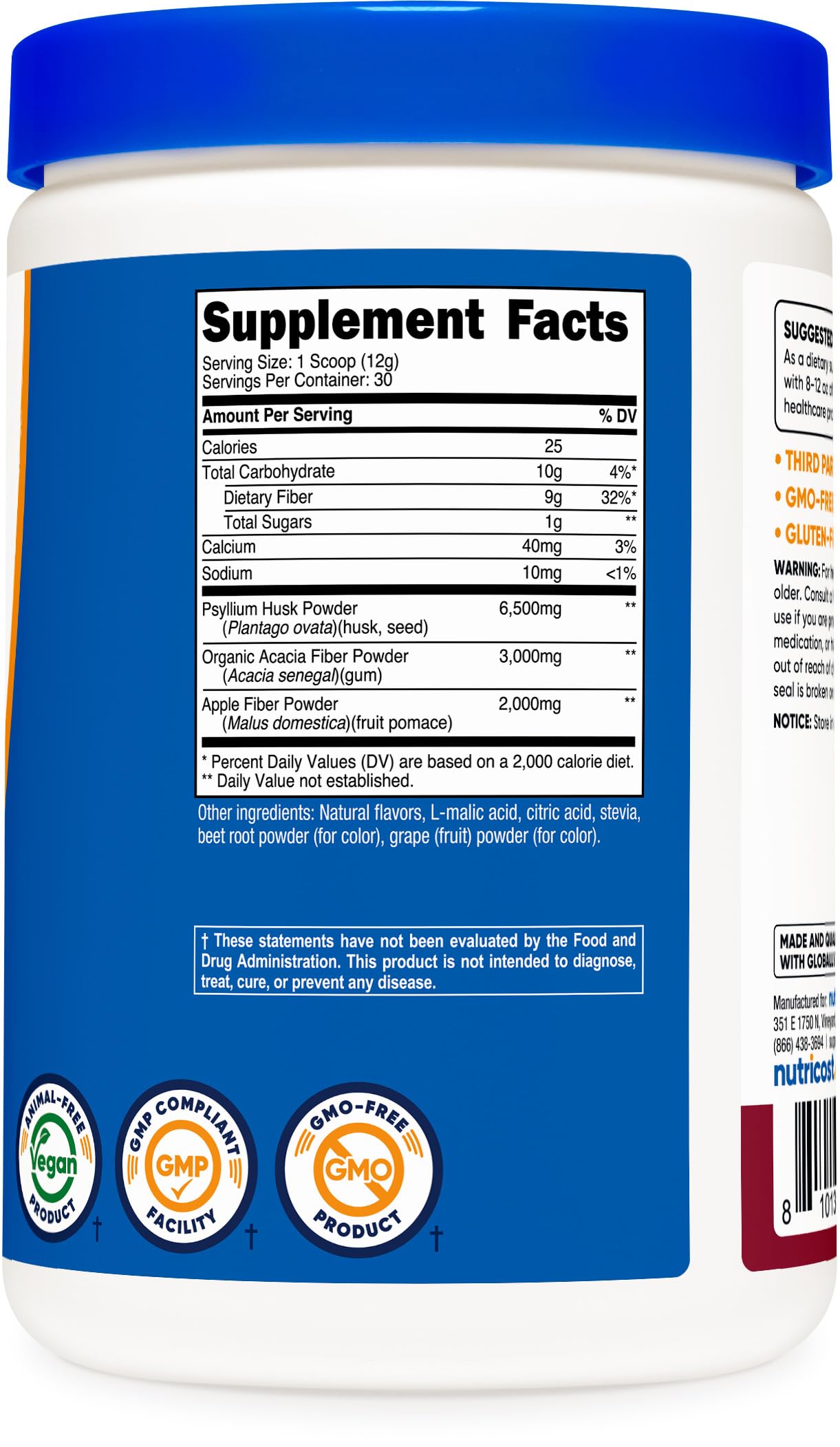 Nutricost Soluble Fiber (Berry Flavored) โ 30 Servings | Vegan, Non-GMO, Gluten Free