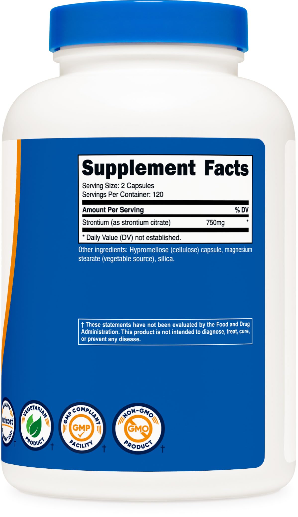 Nutricost Strontium Capsules 750mg, 240 Veggie Capsules โ Vegetarian, Non-GMO, Gluten Free