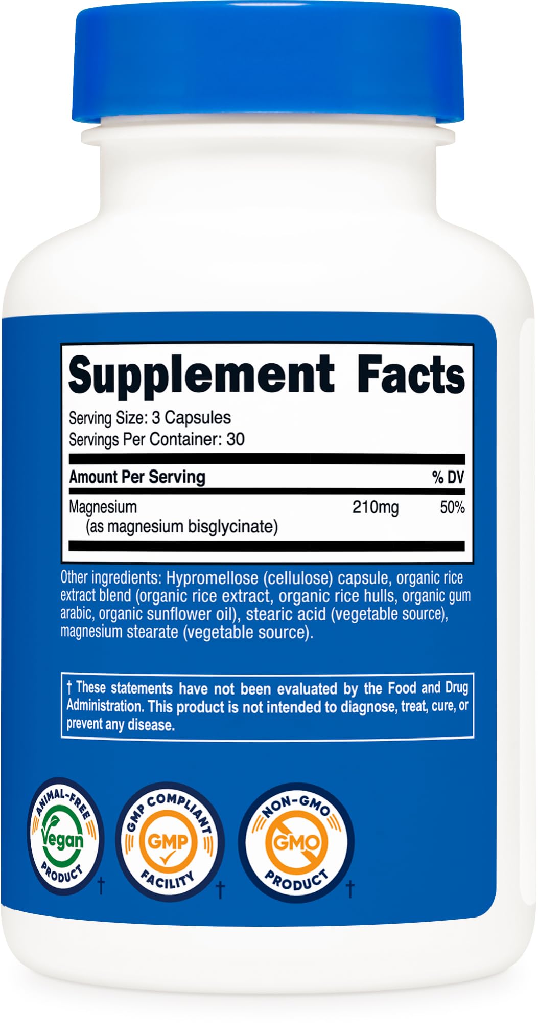 Nutricost Magnesium Glycinate Capsules โ 210 mg per Serving | Gentle Absorption