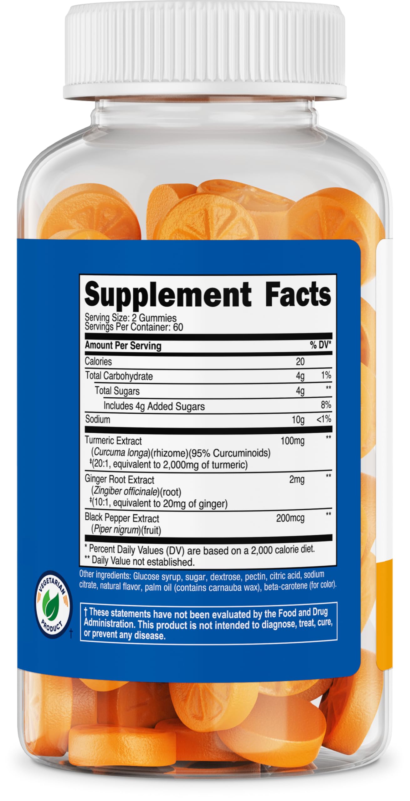 Nutricost Turmeric Gummies 2,000mg per Serving โ 120 Gummies (60 Servings)
