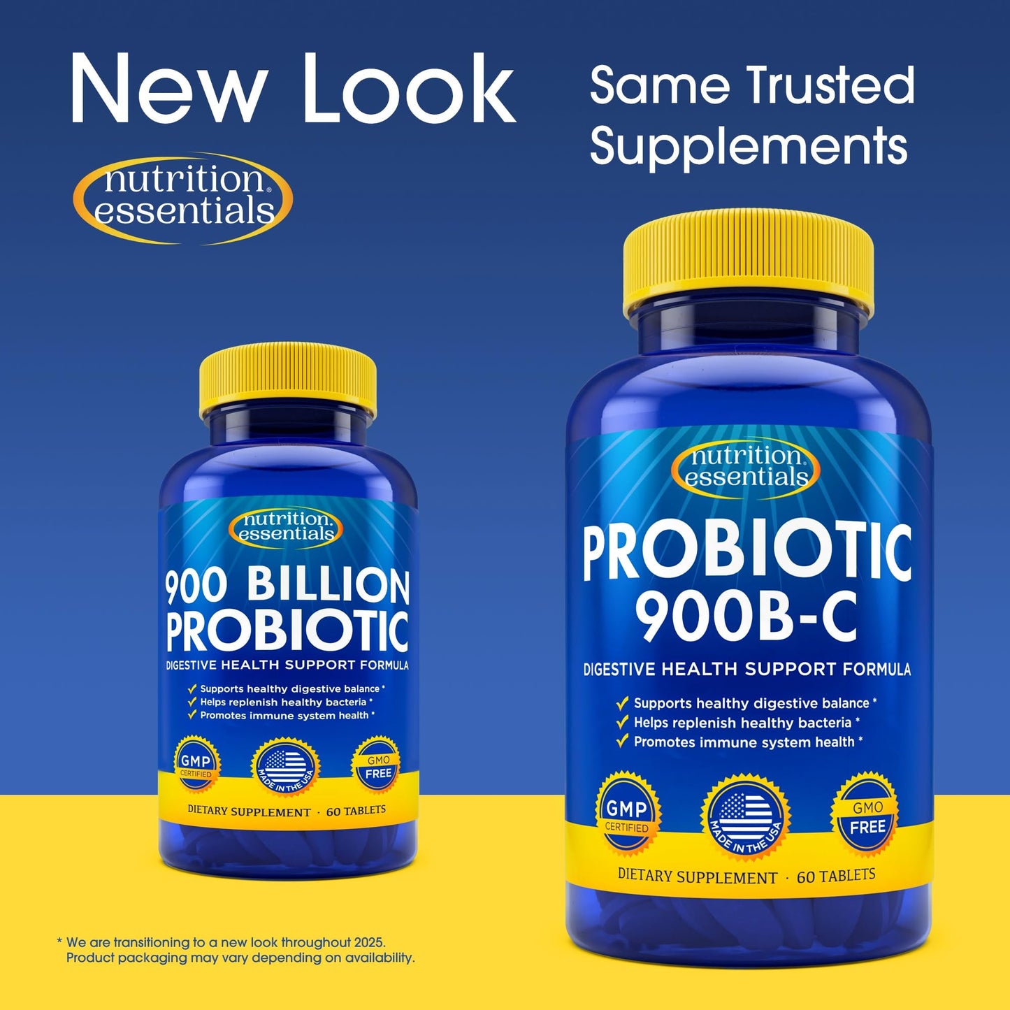 Nutrition Essentials Probiotics for Women & Men with Lactase Enzyme & Prebiotic Fiber โ 3 Count of 60 Tablets