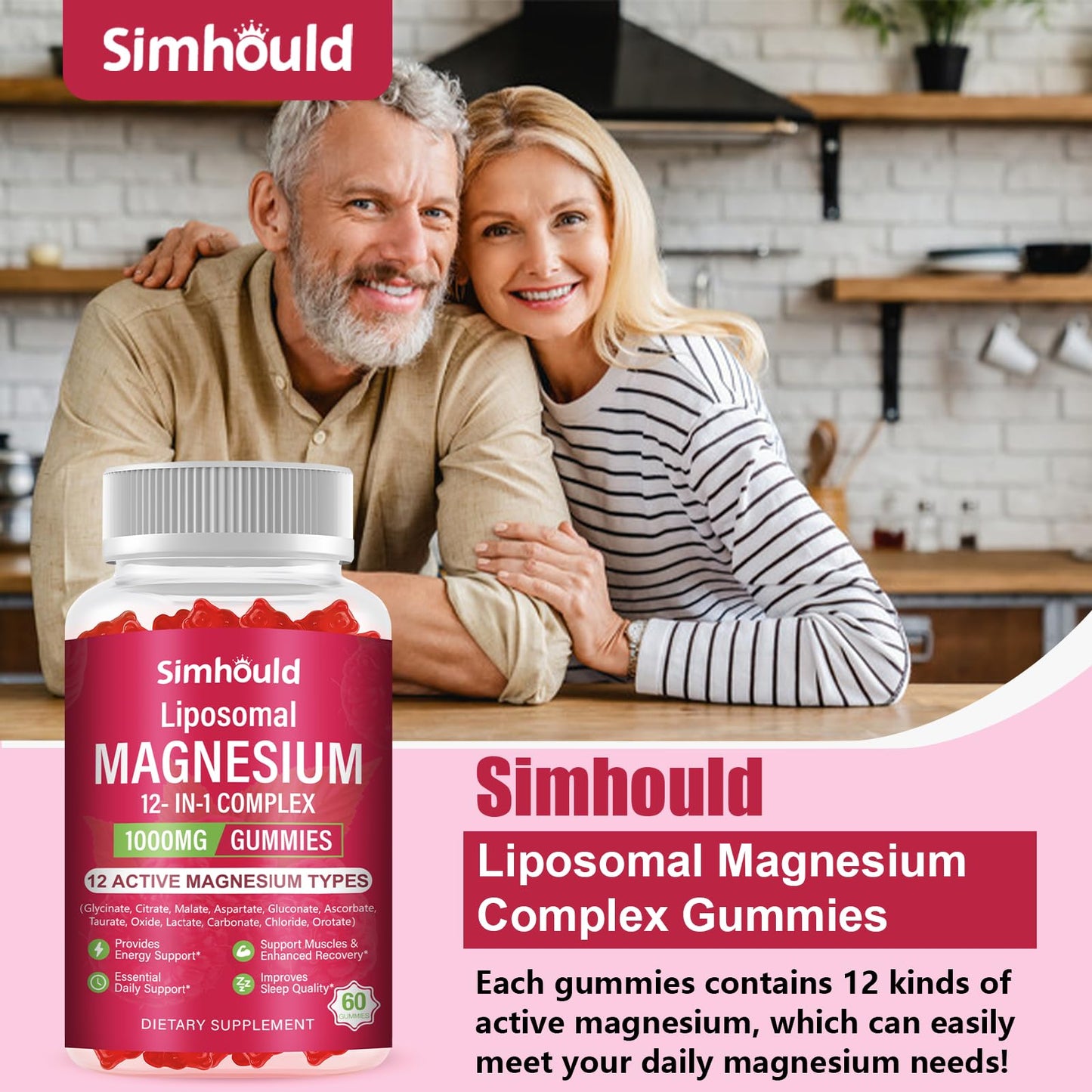 Liposomal Magnesium Complex Gummies 120 Ct โ 12 Magnesium Forms + D3, B6, C, Ashwagandha & CoQ10