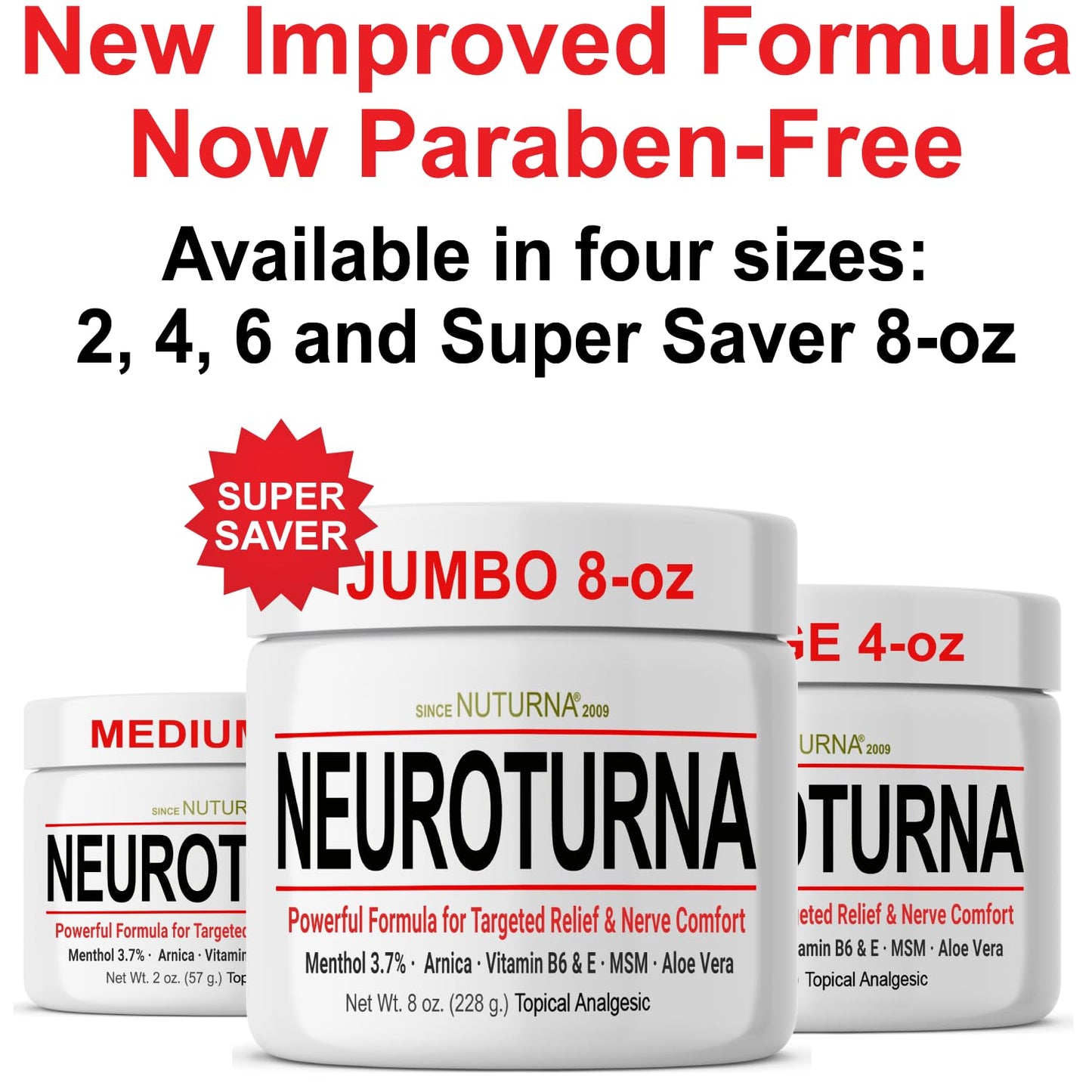 Nuturna Neuropathy Nerve Relief Cream โ Fast-Acting, Paraben-Free, USA Made 4oz