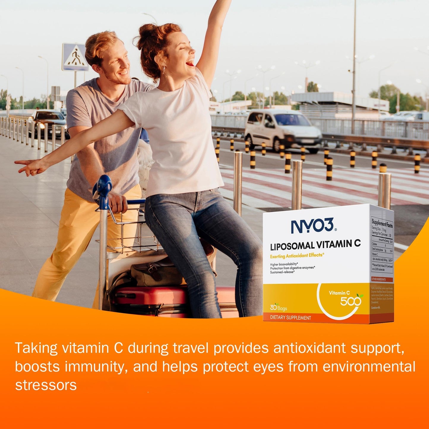 NYO3 Liposomal Vitamin C Powder โ Immune Support & Skin Health, 500mg, Gluten-Free