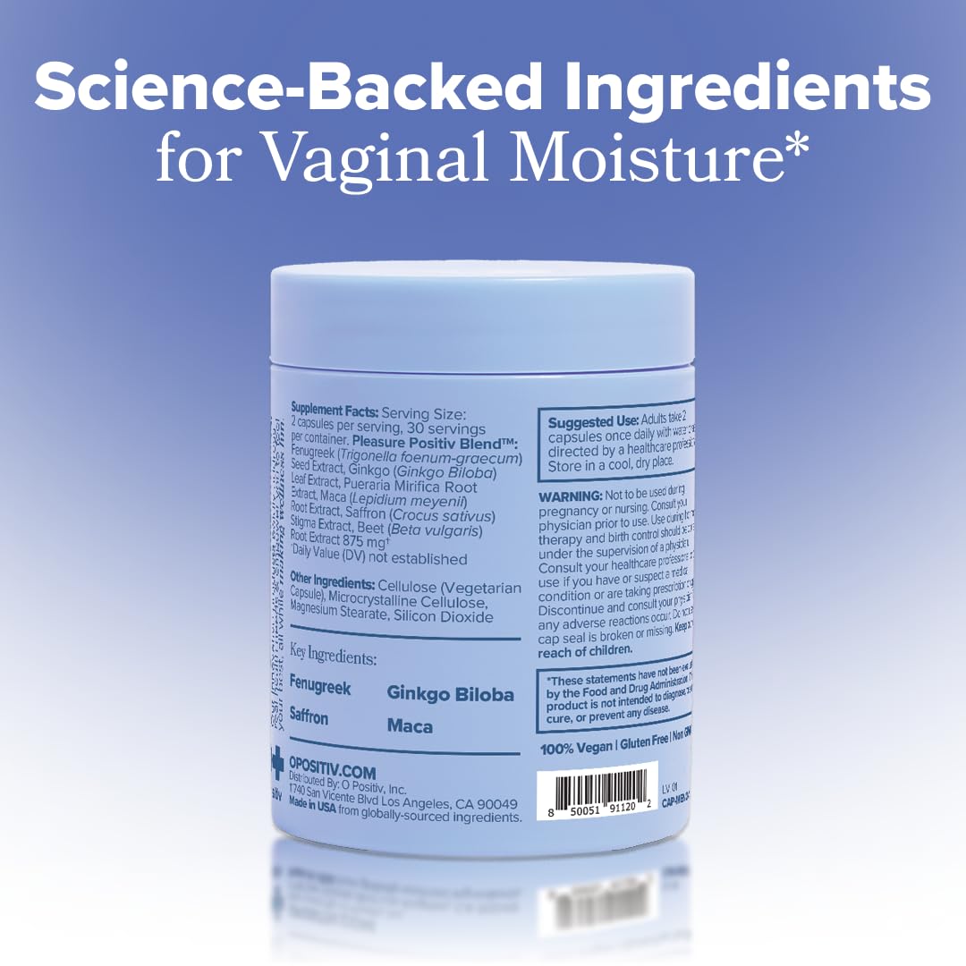 O Positiv MENO Vaginal Moisture Support Capsules โ Hormone-Free, OBGYN-Formulated (3-Pack, 30 Servings)