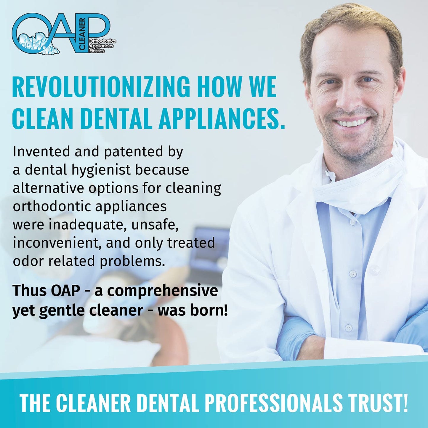Orthodontic Cleaner by OAP Cleaner โ 60-Second Foam Cleanser for Retainers, Dentures & Mouth Guards | 3 x 44.3 mL