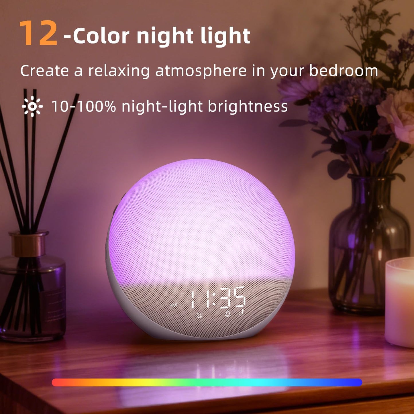 Odokee Sunrise Alarm Clock with White Noise β Natural Wake-Up Light & Bluetooth Speaker