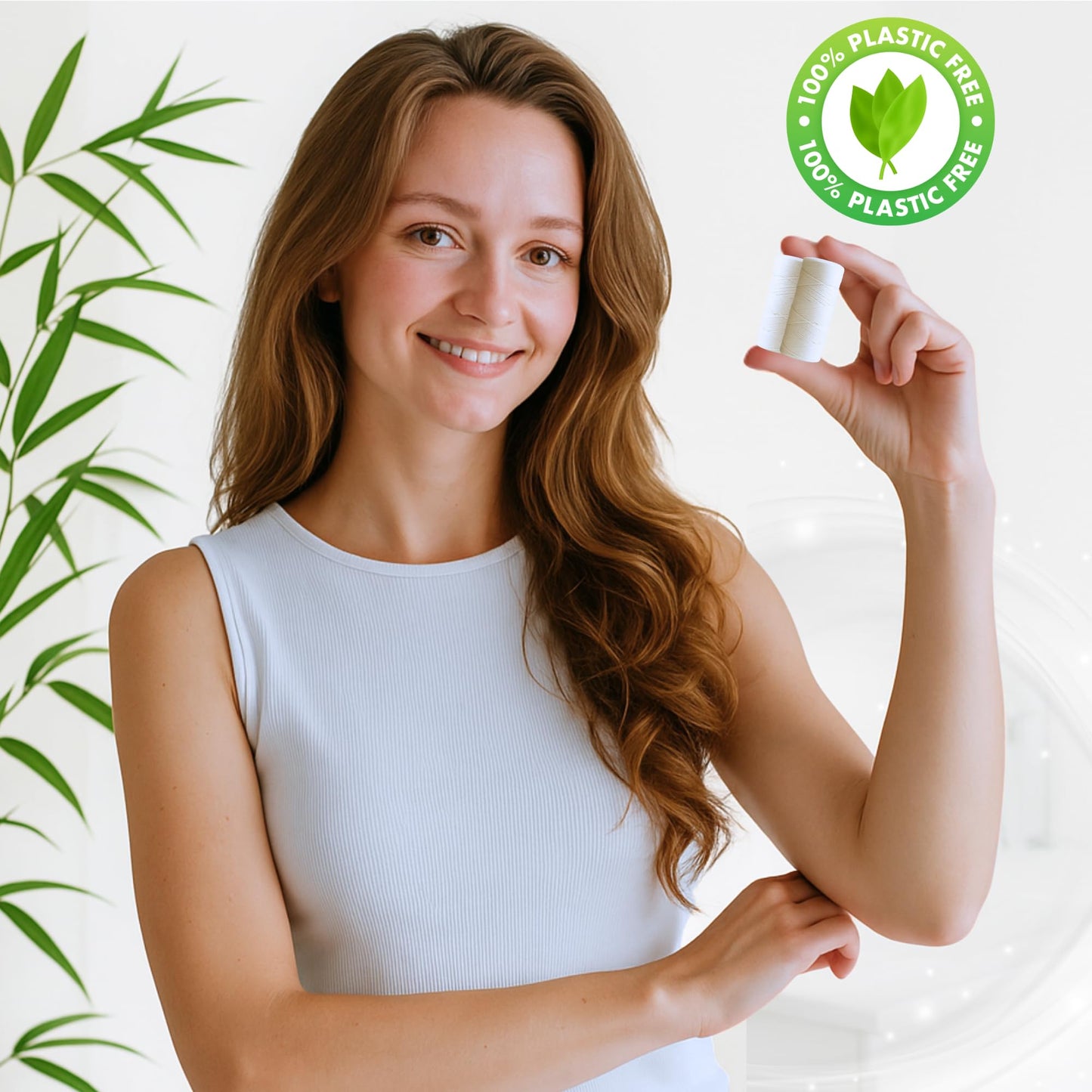 Ohm Floss Refill โ 100% Silk, Natural Mint, Vegan Wax (110 yds)