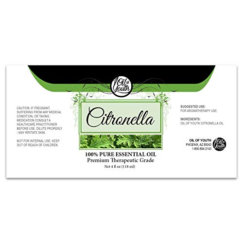 Oil of Youth Citronella Essential Oil 4 oz โ Therapeutic Grade