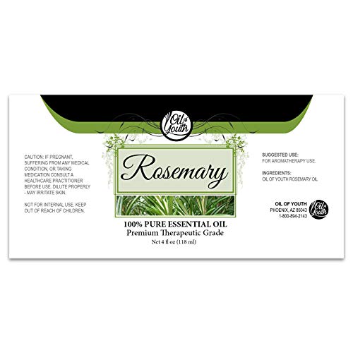 Oil of Youth Rosemary Essential Oil 4oz โ Pure Therapeutic Grade, Aromatherapy, Skin & Hair Care