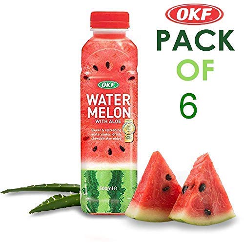 OKF Watermelon Aloe Vera Drink โ Real Juice & Gel, 16.9 oz (6 Pack)