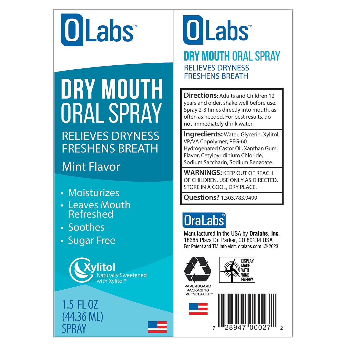 OLabs Dry Mouth Spray โ Mint Flavor | Sugar Free & Alcohol Free Value Pack
