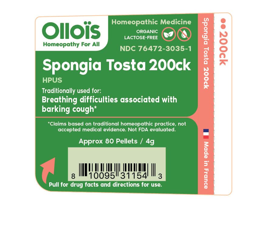 OLLOIS Spongia Tosta 200ck โ Organic, Lactose-Free Homeopathic Medicine (80 Pellets)