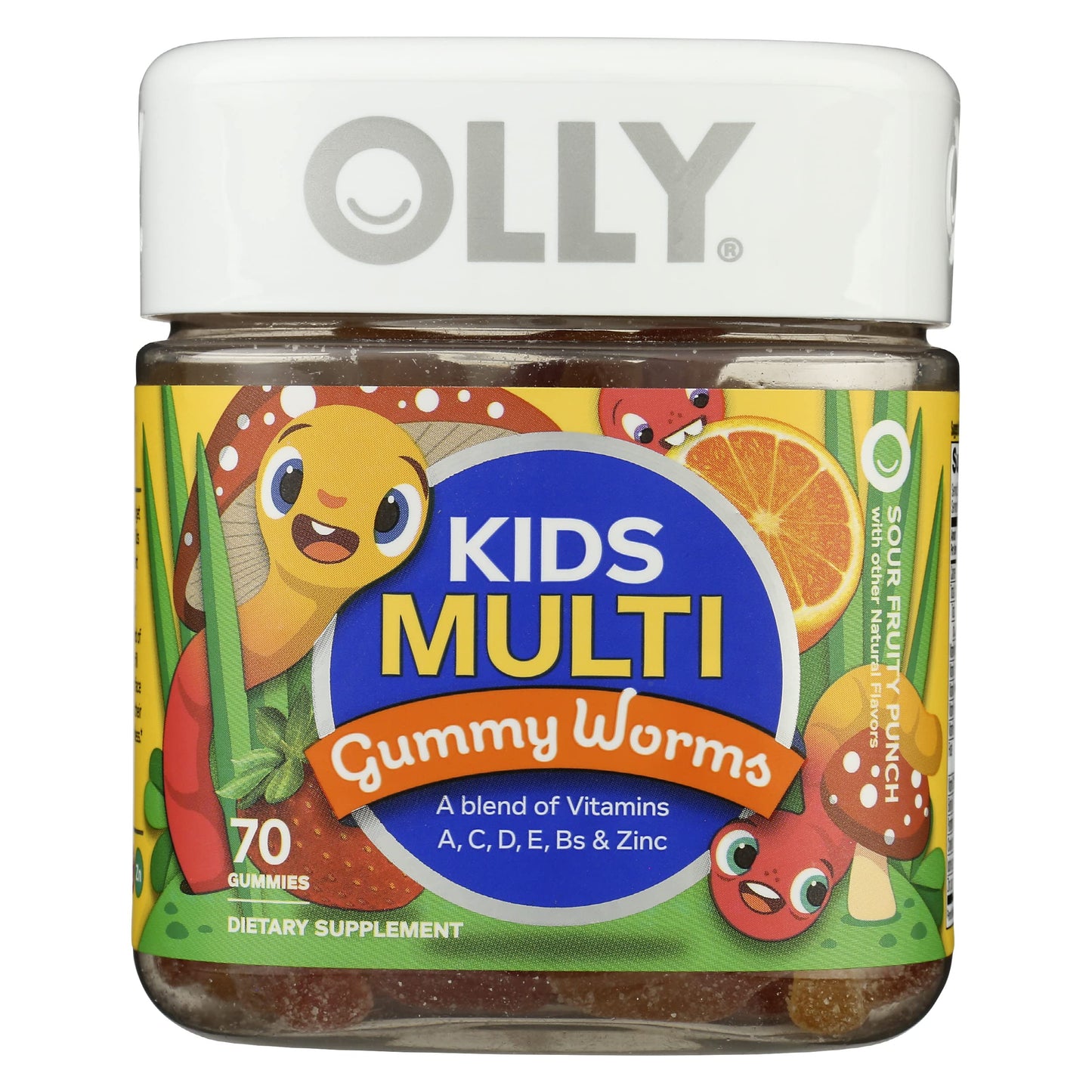 OLLY Kids Multivitamin Sour Fruit Punch Gummy Worms โ 70 Count