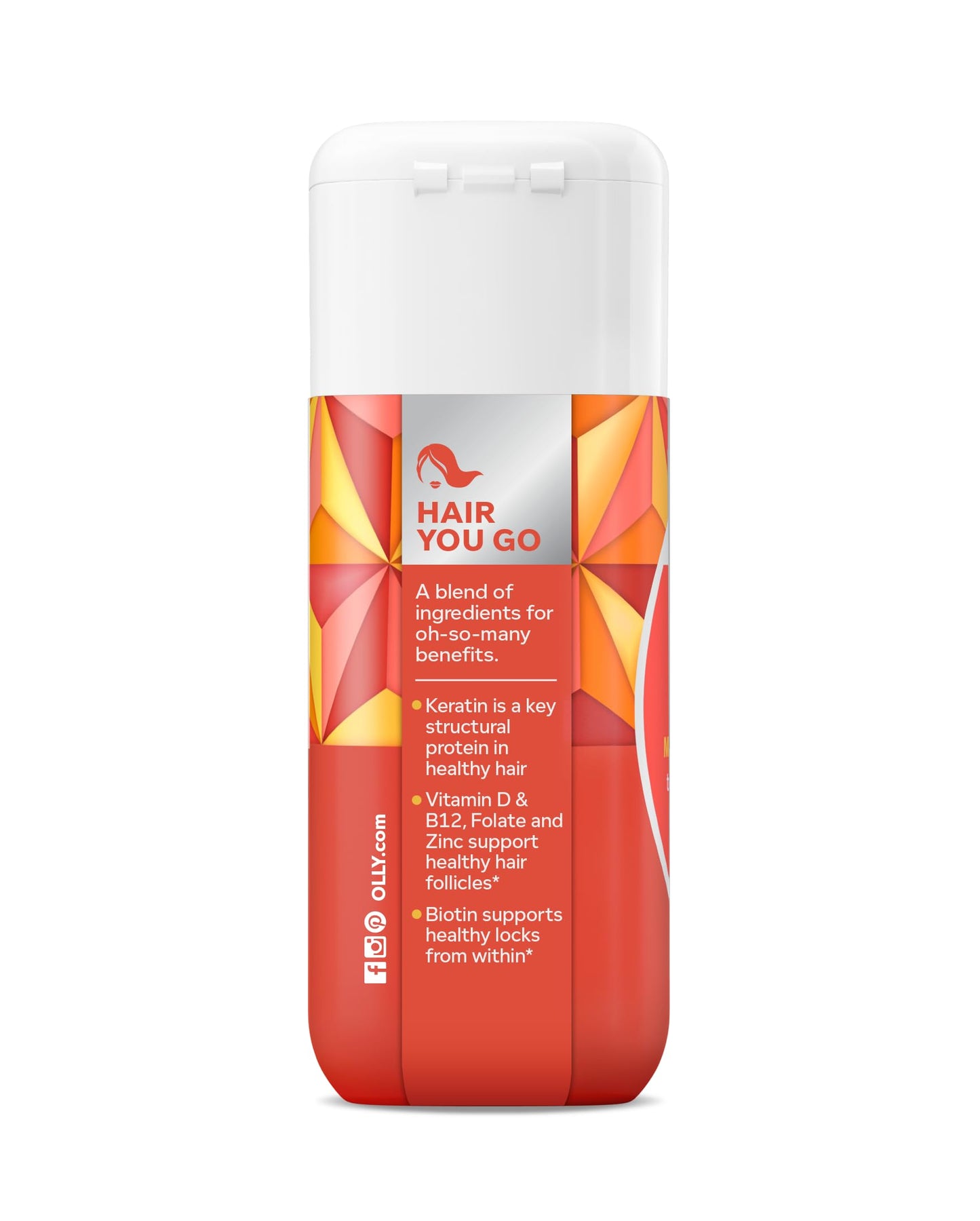 OLLY Ultra Strength Hair Softgels โ Supports Hair Health, Biotin, Keratin, Vitamin D & B12