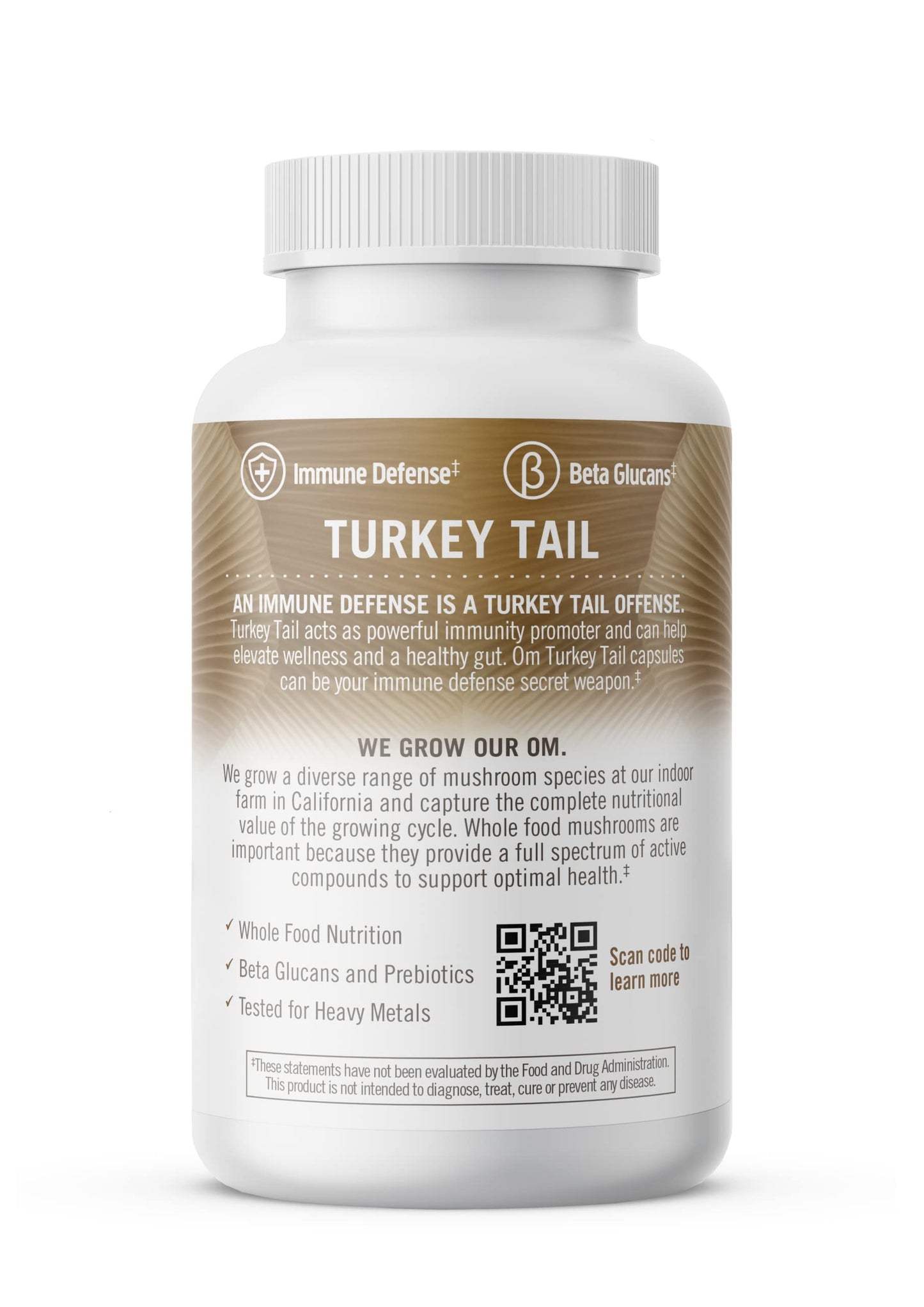 Turkey Tail Mushroom Capsules | Om Mushroom Superfood โ Immune Support (90 Count)