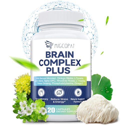 Brain Supplements for Memory & Focus โ Nootropic with Bacopa Monnieri, Lion's Mane, Alpha GPC & Ginkgo (120 Caps)