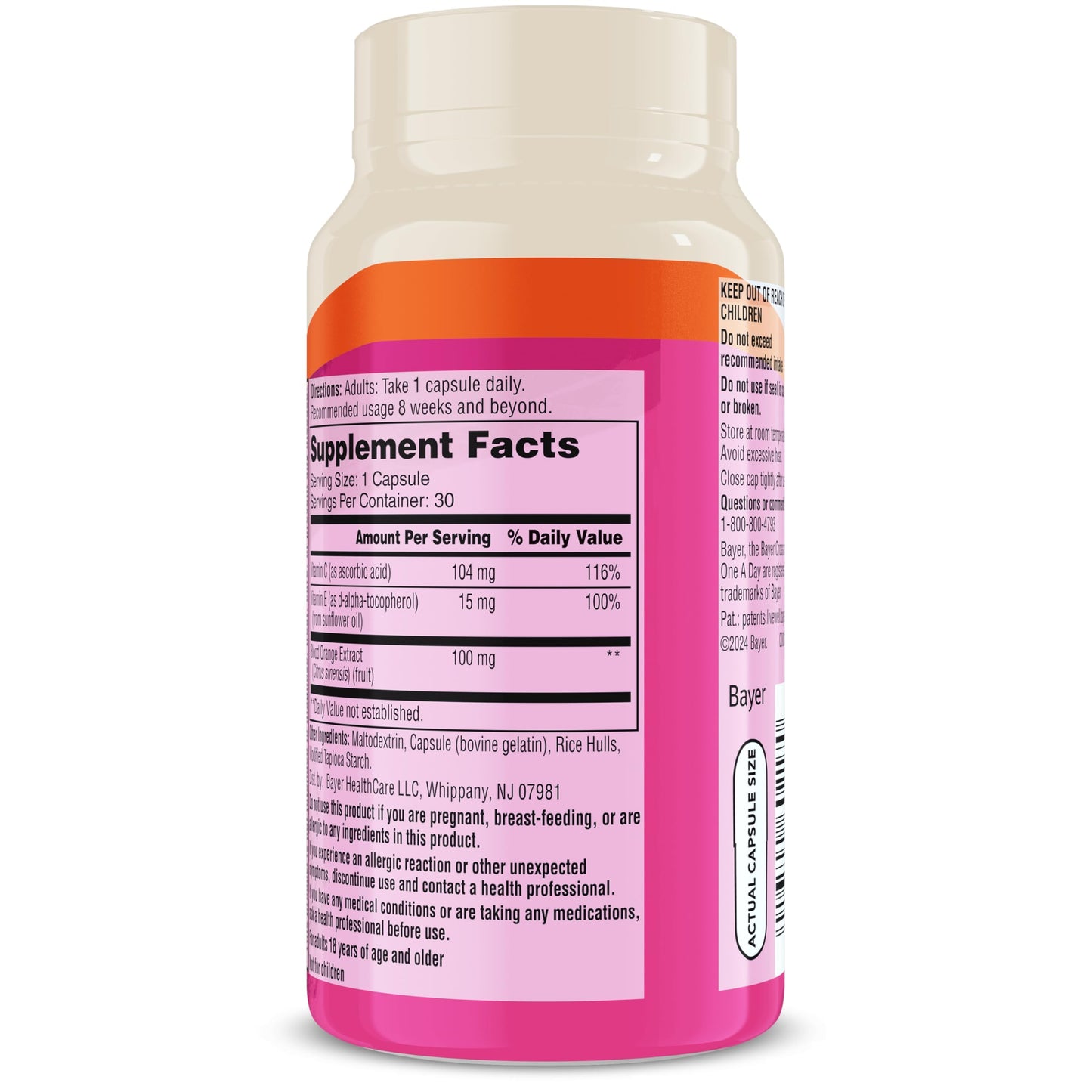 One A Day Skin Radiance โ Skin Hydration & Glow (Blood Orange) | 30 Capsules