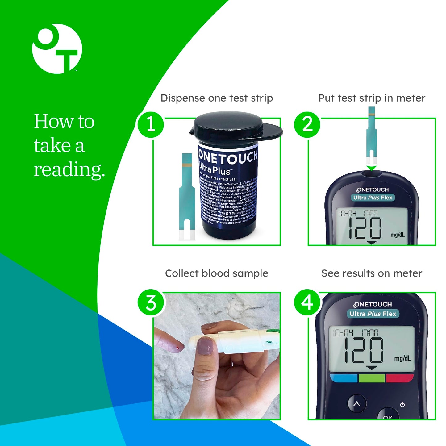 OneTouch Ultra Plus Flex Test Strips β 60 ct (2 Boxes) | Compatible with Ultra Plus Flex Meter