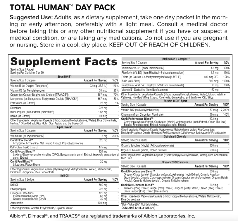 ONNIT Alpha Brain Bundle: 30-Count Nootropic + Total Human Day/Night Packs