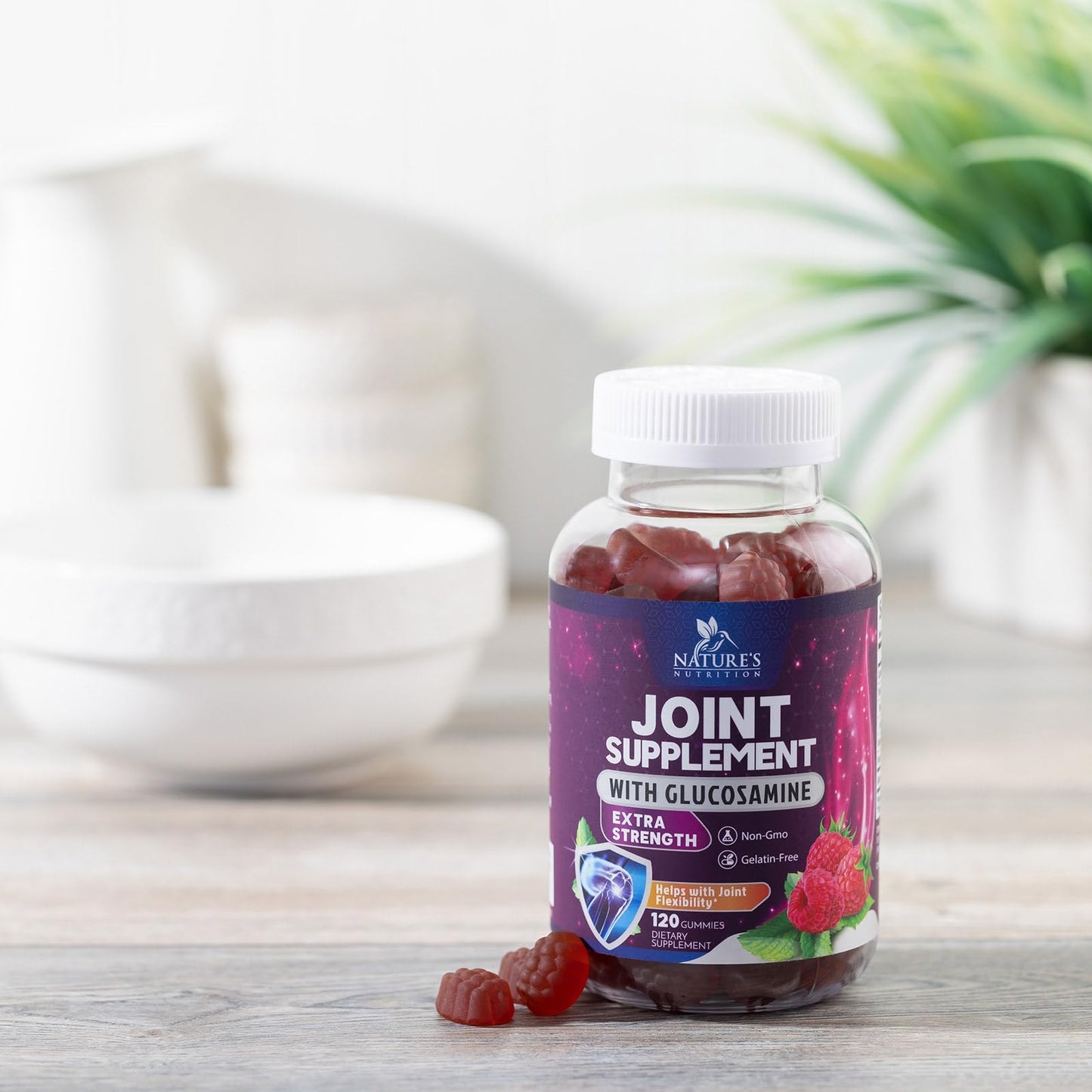 Nature's Nutrition Joint Support Gummies โ Glucosamine & Vitamin E, 120 Gummies