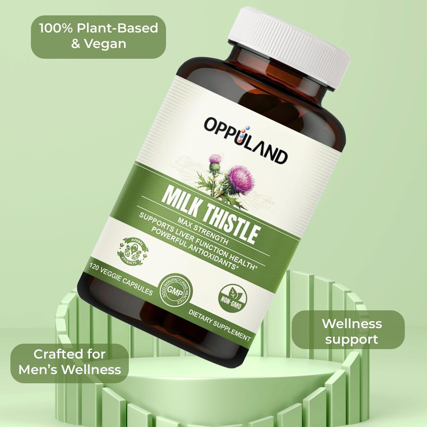 Oppuland Milk Thistle Capsules โ 250mg Liver Detox & Liver Health Support | 120 Day Supply