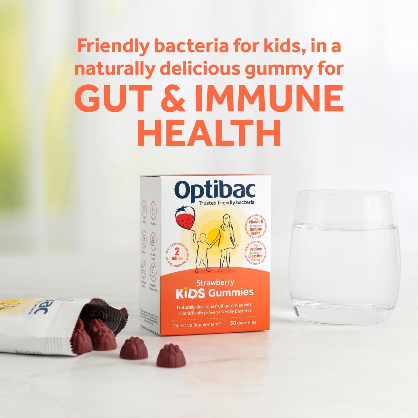 Optibac Probiotics Kids Gummies โ Vitamin D & Calcium, 2B Cultures