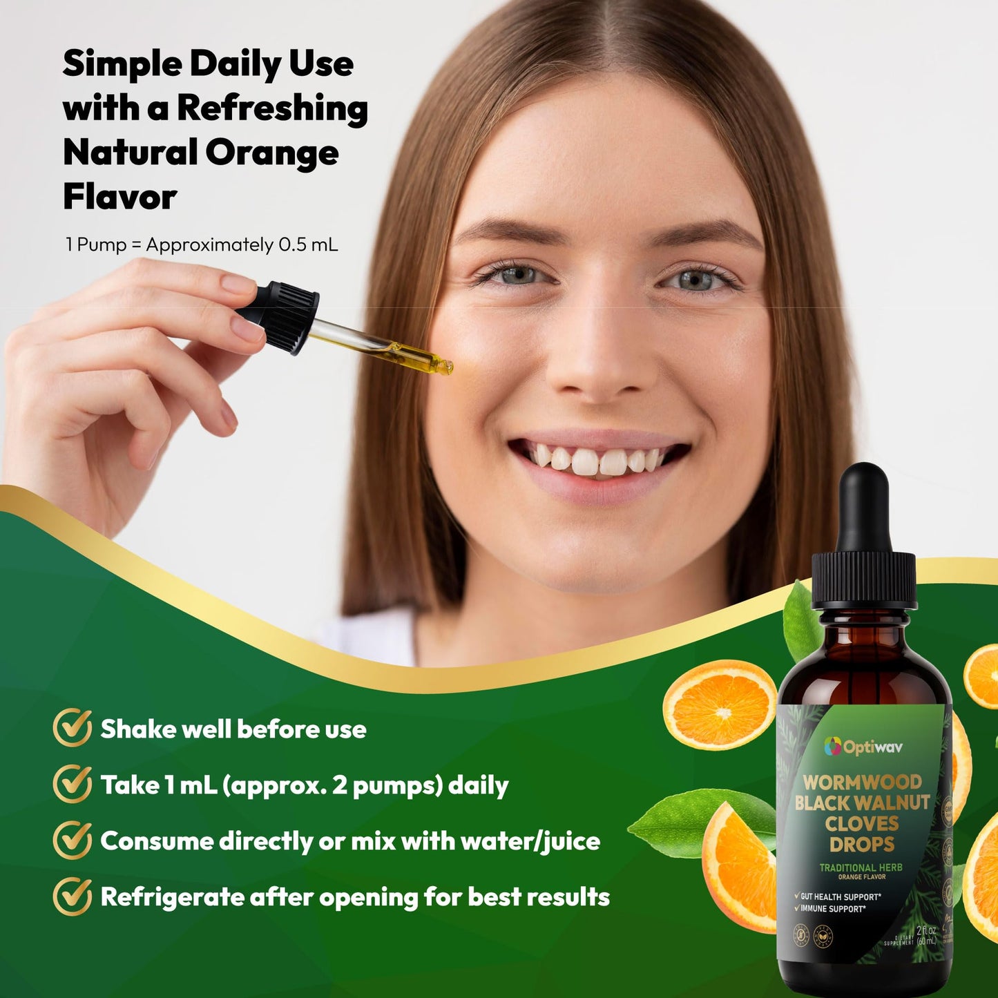 Optiwav Wormwood, Black Walnut & Cloves Drops โ Digestive Wellness & Immune Support