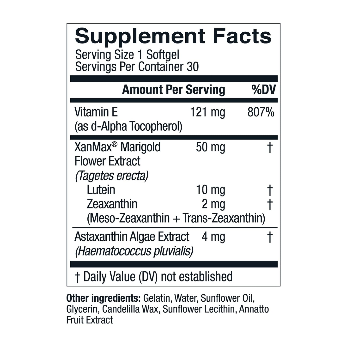 OptiWell Eye Health โ AREDS2 Vitamins (Vitamin E, Lutein, Astaxanthin) - 30 Softgels