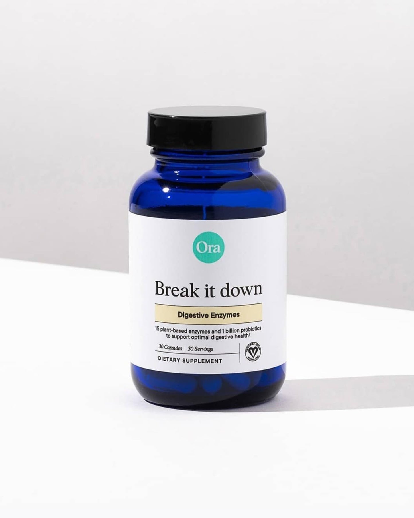 Ora Organic Multi-Enzyme Supplement โ Vegan, Gluten Free Digestive Enzymes with Probiotics | 30 Capsules