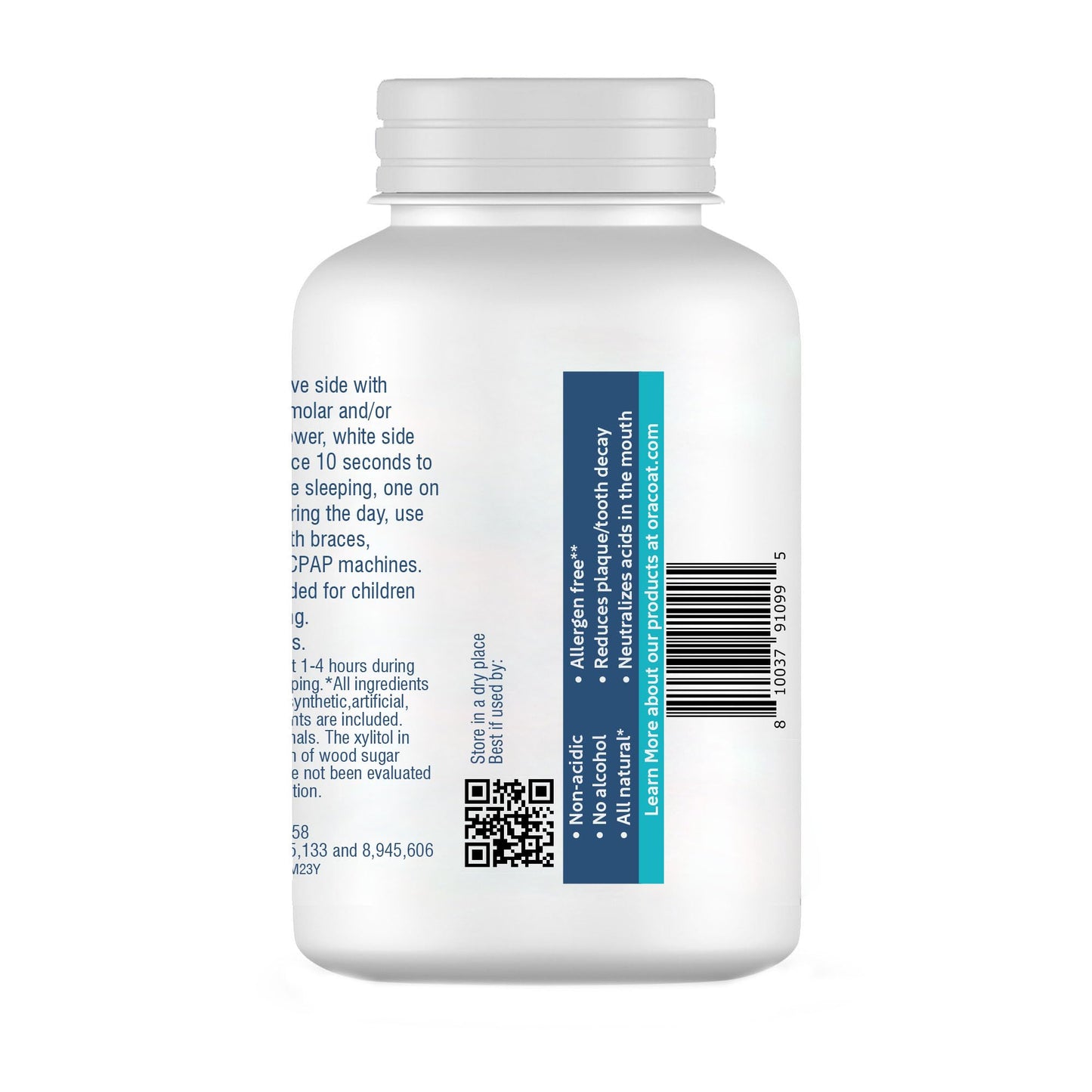 OraCoat XyliMelts Dry Mouth Relief โ Mint-Free & Acacia Gum-Free with Xylitol | 100 Count | 8-Hour Moisturizing Relief