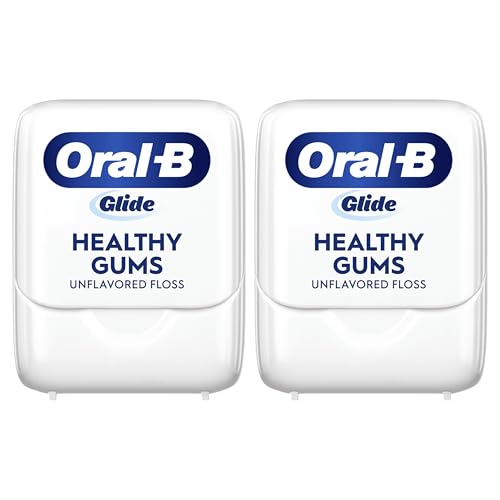 Oral-B Glide Healthy Gums Unflavored Floss โ 2 Pack, 50m Each, Smooth & Shred-Resistant