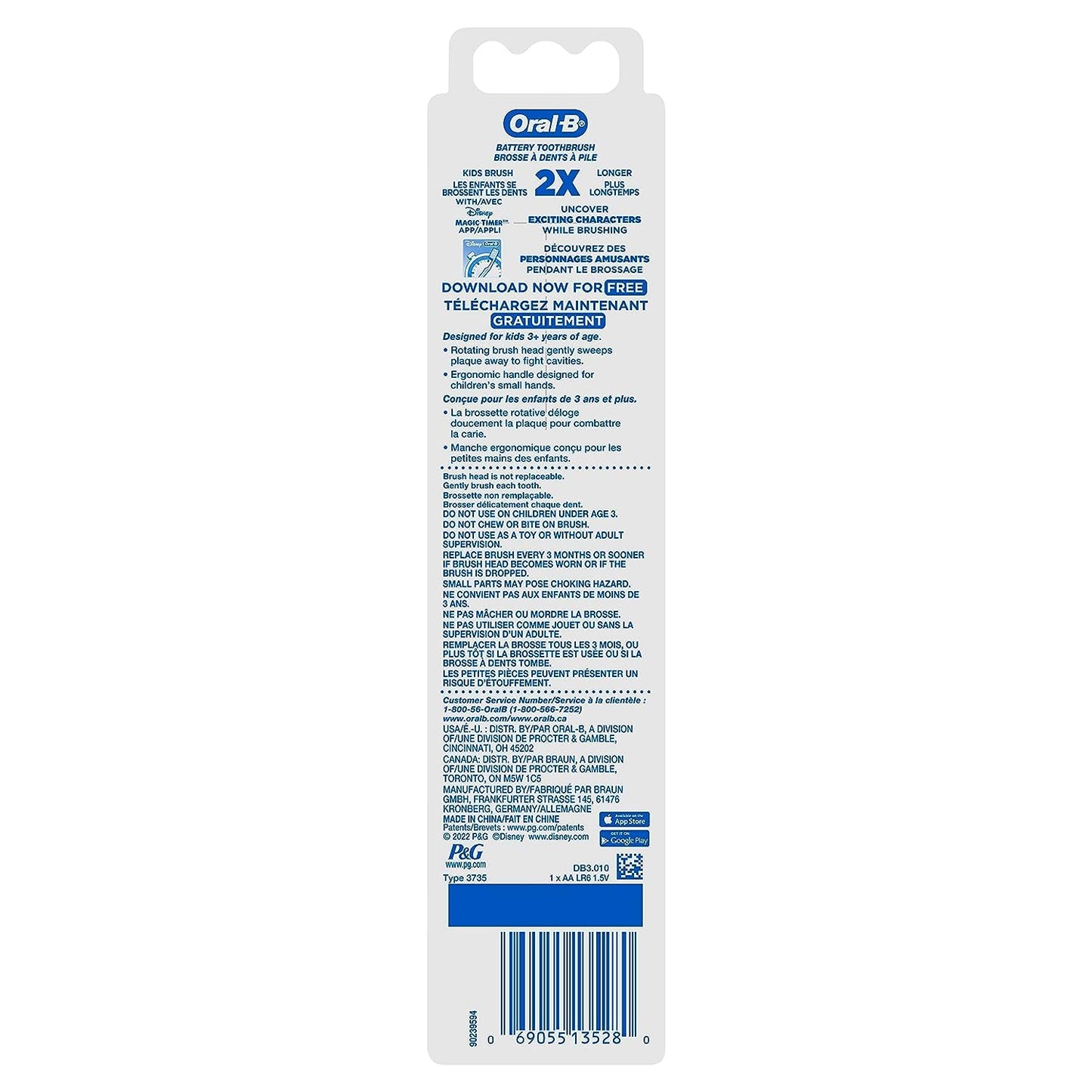 Oral-B Kid's Battery Toothbrush with Mickey Mouse โ 3+
