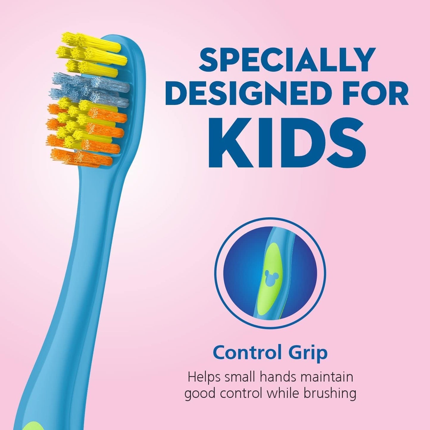 Oral Basics Baby Toothbrush Pack 3 โ Mickey & Minnie, Soft Bristles, 24+ Months