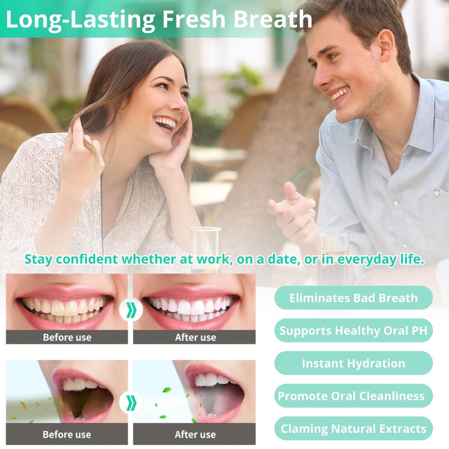 Oral Breath Spray 3-Pack โ Mint, Peach & Green Grape | Fresh Breath