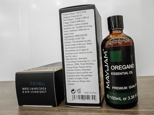 Oregano Essential Oil โ MAYJAM Pure Essential Oils for Diffusers, 3.38 fl oz / 100 ml, Premium Glass Dropper