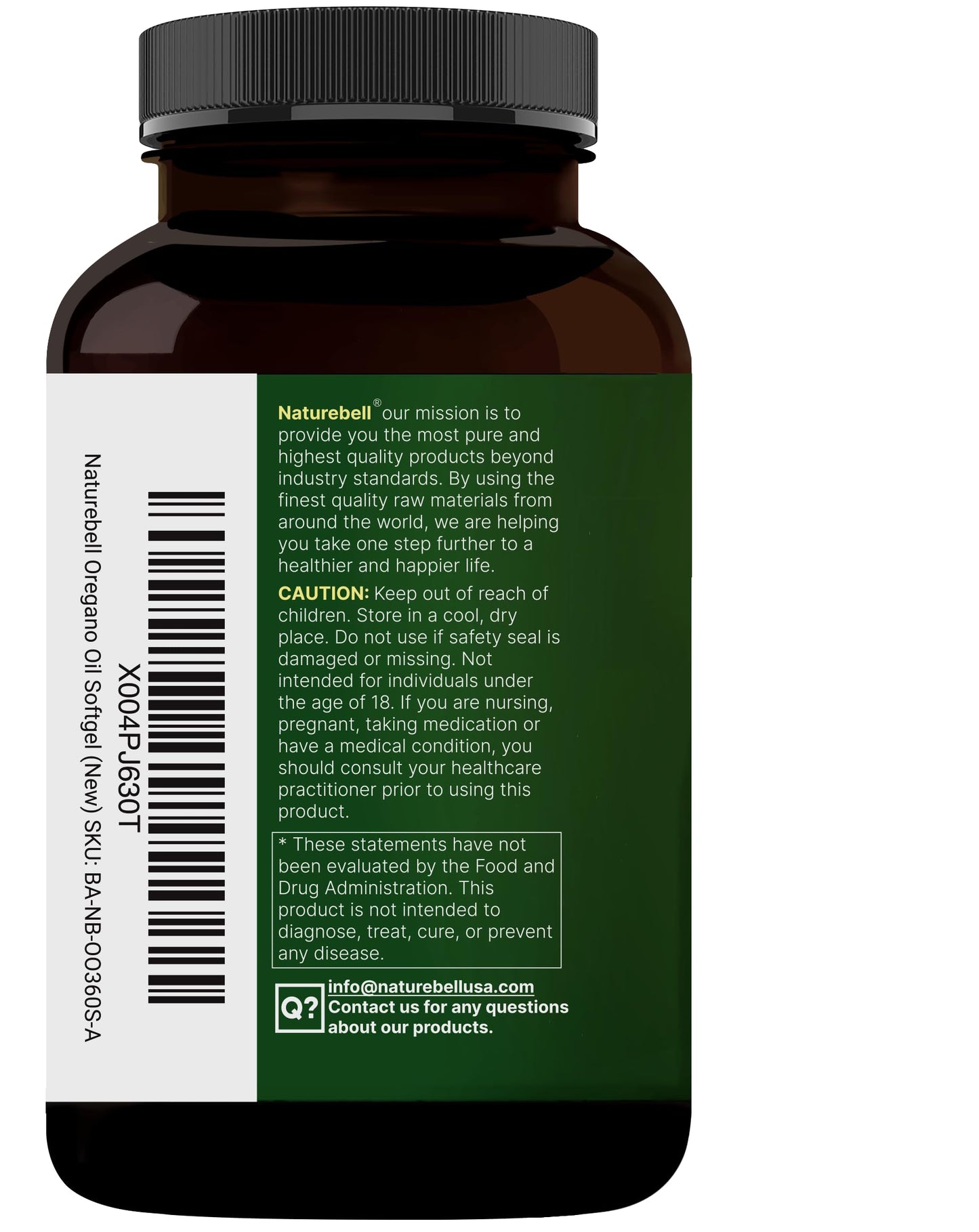 NatureBell Oregano Oil 7,500mg with Black Seed Oil | 360 Softgels | Immune Health | Non-GMO