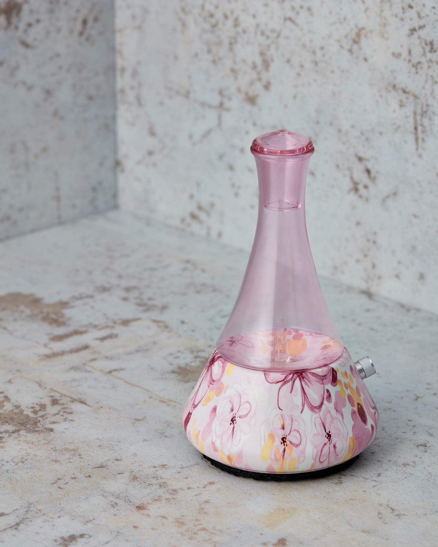 Organic Aromas Opulence Nebulizing Diffuser โ Pink Floral Ceramic Base, No Heat, No Water, No Plastic