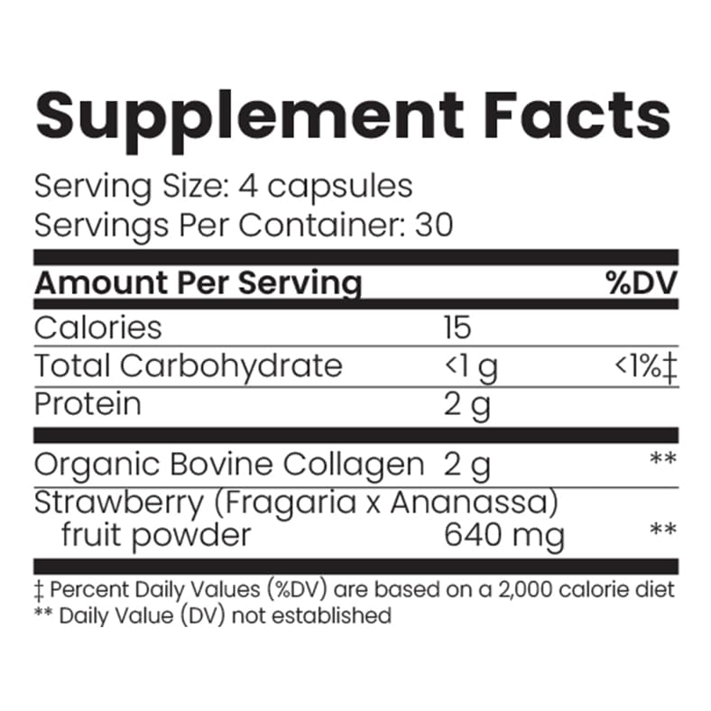 Organic Collagen Australia โ Beauty Brilliance Strawberry Capsules, 120 Count