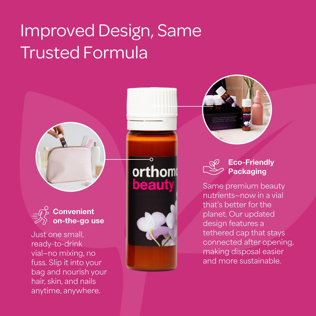 Orthomol Beauty โ Women's Beauty Supplement | 7-Day Supply | Supports Hair, Skin & Nails | Collagen + Coenzyme Q10