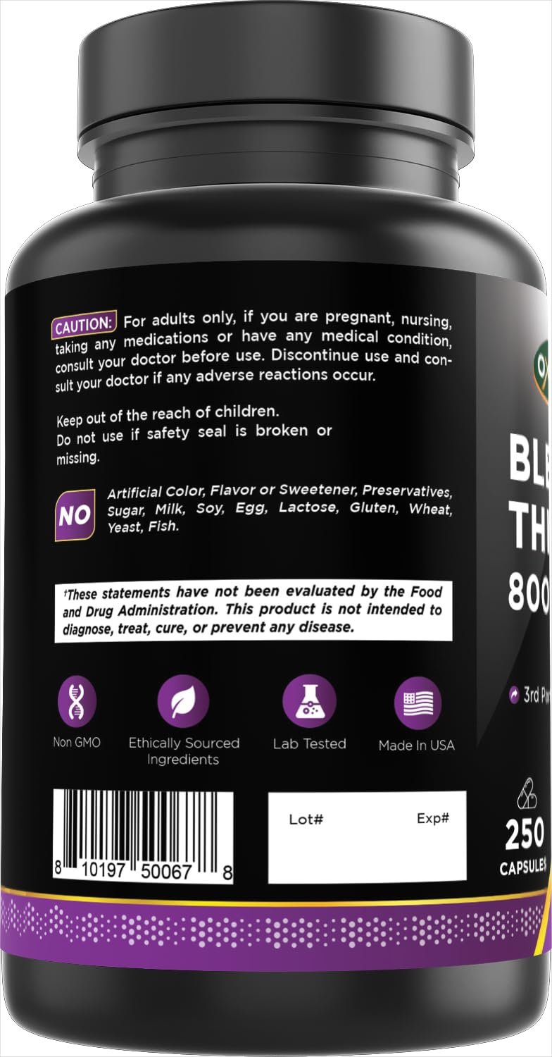 Oxify Blessed Thistle 800 mg โ 250 Capsules | Gluten-Free & Non-GMO | Made in USA