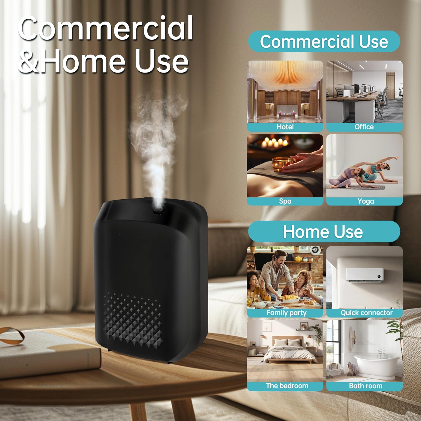 2025 Upgrade WiFi Smart Scent Air Diffuser โ 1500 Sq Ft Coverage, Black