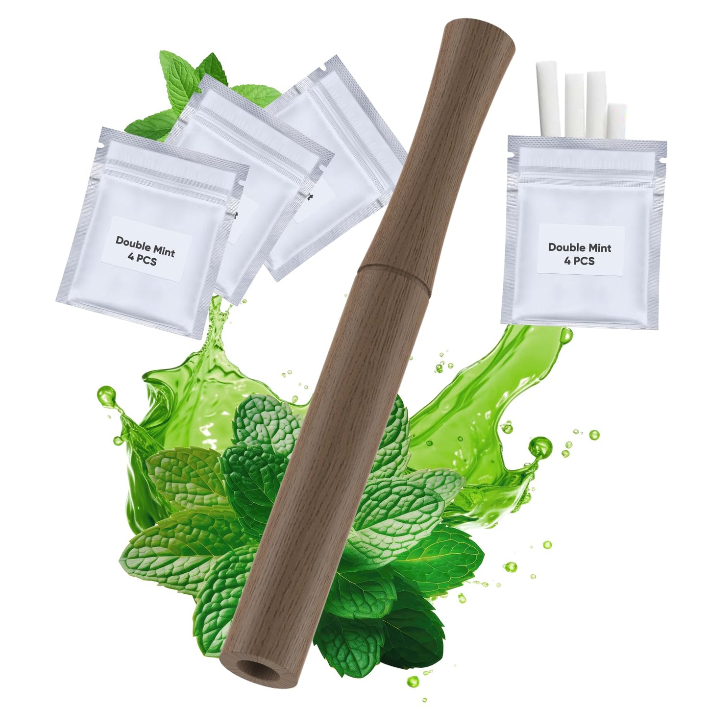 Smokeless Inhaler for Quit Smoking โ 4 Inner Core Packs (Walnut)