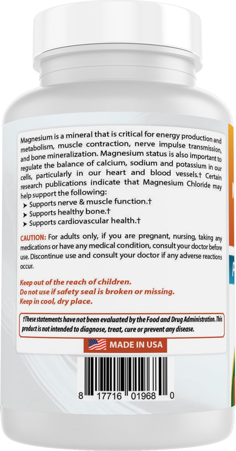 Best Naturals Magnesium Chloride Complex 1440 mg per Serving โ 120 Capsules (Pack of 2)
