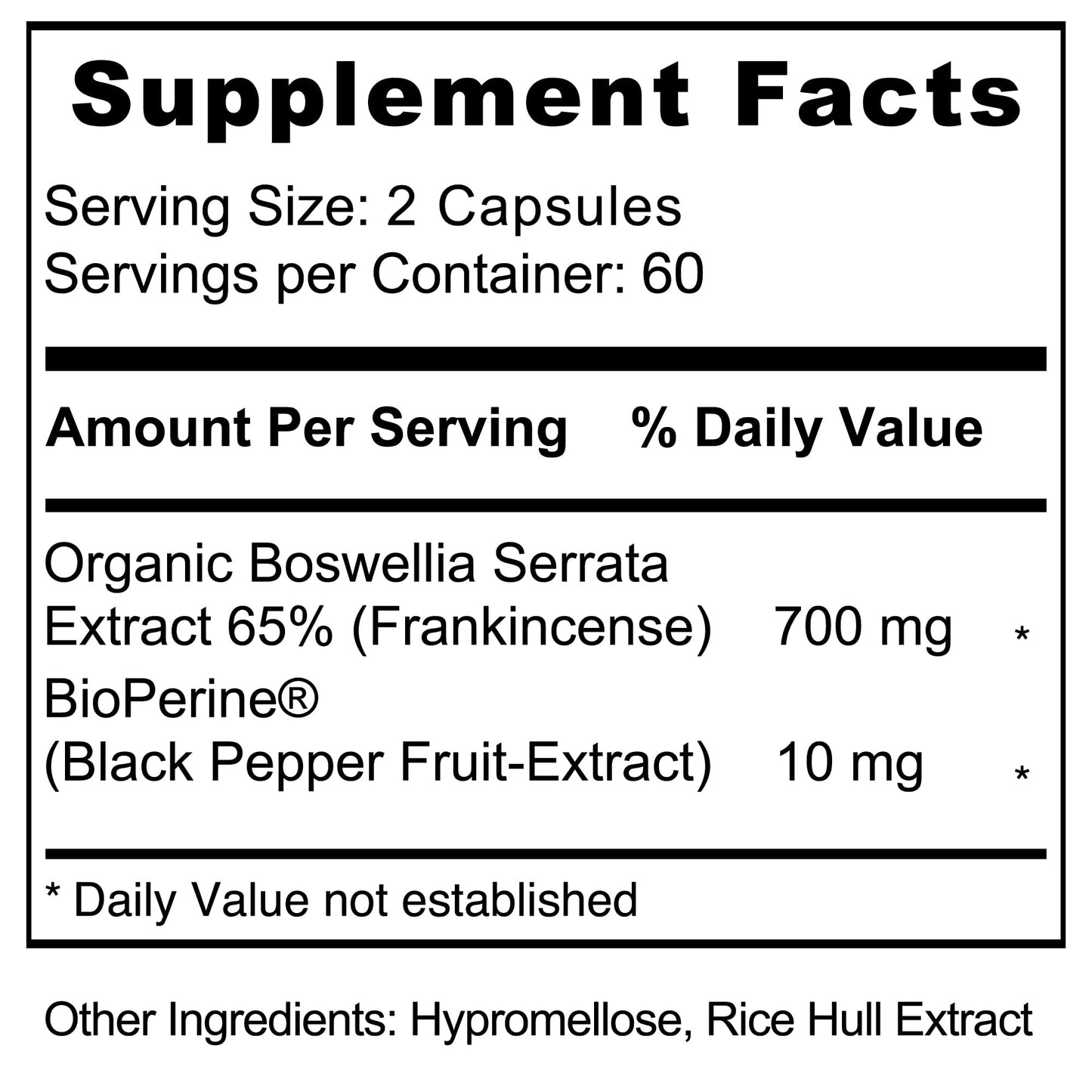 Jiva Botanicals Boswellia Extract Capsules 700mg per Serving โ Joint Health Support with Black Pepper (BioPerine) โ 120 Vegan Capsules